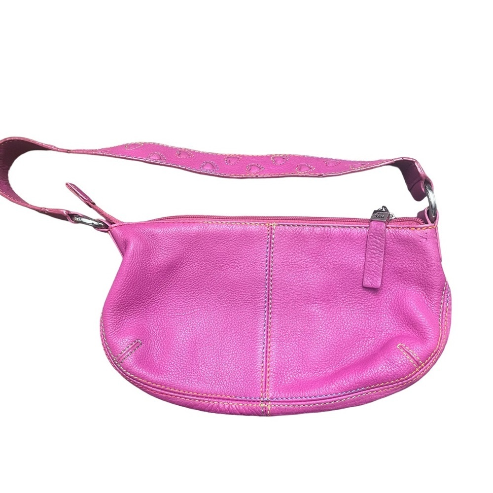 EUC The Sak pink leather Y2K shoulder purse with heart detail. - Picture 1 of 8